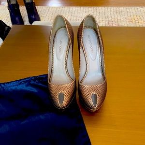 Sergio Rossi Peep toe high heels.